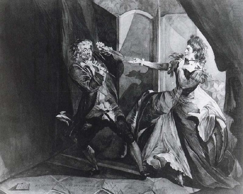 Henry Fuseli David Garrick and Hannah Pritchard as Macbeth and Lady Macbeth after the Murder of Duncan china oil painting image